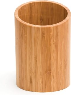 Lipper International 8827 Porta-utensílios de cozinha de madeira de bambu, 13,8 cm x 20,3 cm