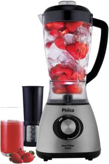 Liquidificador, Inox Filter, 2,4L, Preto, 220V, Philco
