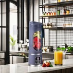 Liquidificador portátil de 500 ml para sucos e vitaminas com 12 lâminas de aço inoxidável | Recarregável por USB e controle de velocidade múltipla em 3 níveis | Liquidificador portátil de - Imagem 2