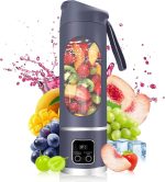 Liquidificador portátil de 500 ml para sucos e vitaminas com 12 lâminas de aço inoxidável | Recarregável por USB e controle de velocidade múltipla em 3 níveis | Liquidificador portátil de