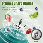 Liquidificador portátil para vitaminas, sucos espremidos na hora, milk shakes e alimentos para bebês, 590 ml, sem BPA, adequado para esportes ao ar livre, família, viagens. (verde)) - Imagem 2