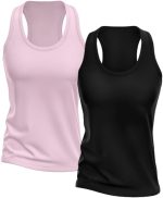 MODA FITNESS DELLASFIT, Kit 2 Regatas Nadador Feminina Dry Camisa Blusa Treino Academia Esporte Esportiva Fitness