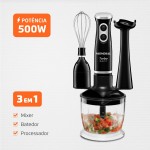MONDIAL Mixer Turbo 3 em 1, Preto, 500W, 220V - M-14 - Imagem 2