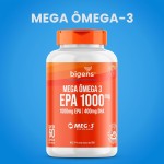 Mega Omega 3, EPA 1000mg + DHA 400mg, Certificado Meg-3, 60 cápsulas, Bigens (Kit 3, Sem Vitamina E) - Imagem 2