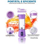 Mini Liquidificador Portatil Mixer Portatil Shake Coqueteleira Eletrica Sem Fio (ROSA) - Imagem 2