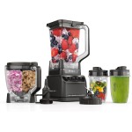 Ninja BR601AMZ Sistema de cozinha de trituração total Ninja para smoothie, congelado, extrato, costeleta e massa, 1200 watts, jarra de tamanho completo de 2,041 g, tigela para processador de alimentos