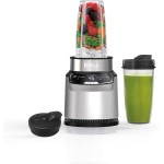 Ninja Liquidificador pessoal compacto BN401 Nutri Pro, tecnologia Auto-iQ, 1000 watts de pico, para bebidas congeladas, vitaminas, molhos e muito mais, com (2) copos e tampas de bico para viagem de