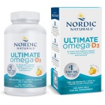 Nordic Naturals Ultimate Omega-D3, Sabor De Limão - 120 Géis Macios - 1280 Mg De Ômega-3 + 1000 IU Vitamina D3 - Óleo De Peixe Ômega-3 - EPA E DHA - 60 Porções 120 Contagem (Pacote De 1)