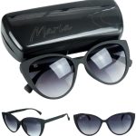 Óculos sol feminino gatinho + case presente preto original estiloso delicado moda