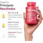 Ômega 3 1000mg Rico em EPA DHA com Selo IFOS e Vitamina E - 120 cápsulas Vhita (3 unidades) - Imagem 2