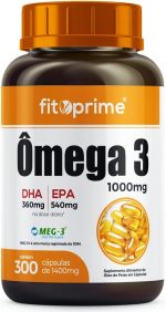 Ômega 3 Com Selo MEG-3 Óleo De Peixe 1000mg Com 300 Cápsulas Rico em EPA DHA