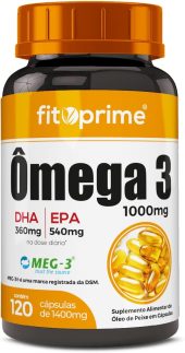 Ômega 3 Óleo De Peixe 1000mg Com 120 Cápsulas Rico em EPA DHA