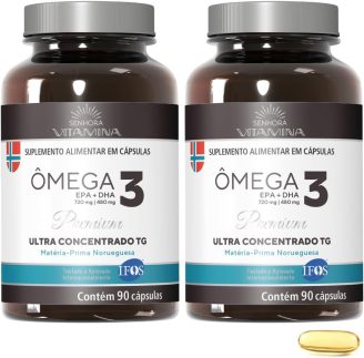 Ômega 3 da Noruega Ultra Concentrado TG Certificado IFOS (2 frascos)