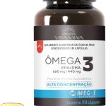 Ômega 3 do Canadá Alta Concentração EPA DHA 1.100mg Certificado MEG-3-90 cápsulas