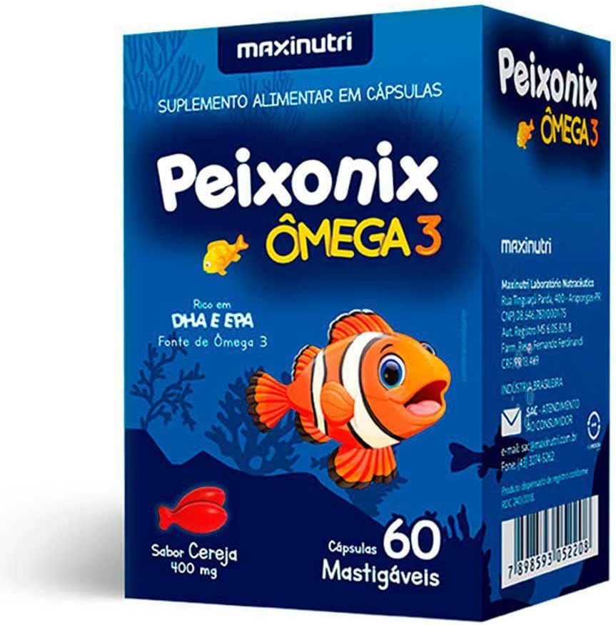 Peixonix-Omega-3-Mastigavel-Sabor-Cereja-60-Caps-Maxinutri.jpg Peixonix Ômega 3 Mastigável Sabor Cereja - 60 Cáps., Maxinutri