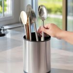 Porta Talheres E Utensílios De Cozinha Em Aço Inoxidável