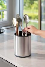 Porta Talheres E Utensílios De Cozinha Em Aço Inoxidável