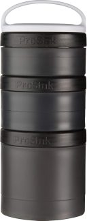 Pote de armazenamento BlenderBottle ProStak Twist n' Lock Expansion, pacote com 3, preto