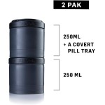 Potes de armazenamento BlenderBottle ProStak Twist n' Lock, pacote de 2 unidades, preto - Imagem 2