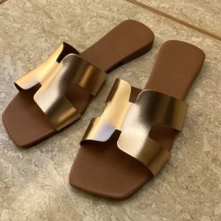 Sandália Rasteira Feminina Rasteirinha Modelo H Fashion Slide