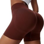 Shorts femininos de ioga com controle de barriga de cintura alta – Shorts de treino de compressão sem costura com design exclusivo tie-dye