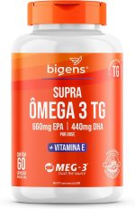 Supra Ômega 3 + Vitamina E, 660mg EPA | 440mg DHA, selo internacional de qualidade MEG-3®, 60 cápsulas, Biogens