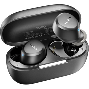 TOZO A1 Mini fones de ouvido sem fio Bluetooth 5.3 intra-auriculares com microfone embutido, à prova d'água IPX5, som premium imersivo, fone de ouvido com conexão de longa distância