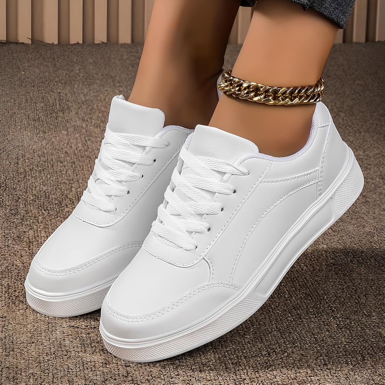 Tenis-Feminino-Casual-Branco-Retro-Classico-Original-Force.jpg Tenis Feminino Casual Branco Retrô Clássico Original Force