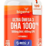 Ultra Omega 3, DHA 1000MG, EPA 400mg, com vitamina E - Certificado MEG-3, 120 Cápsulas, Bigens