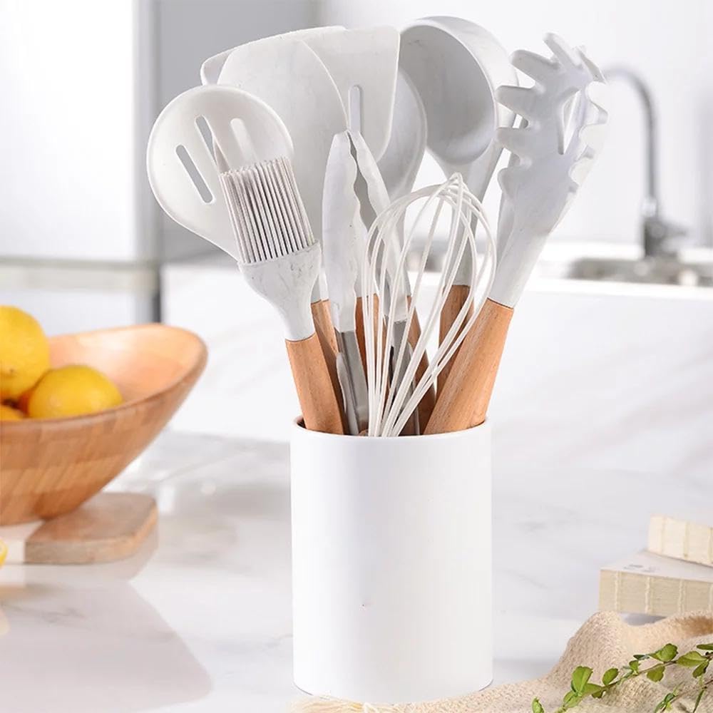 Utensilios-de-Cozinha-Jogo-Kit-de-Silicone-12-em-1.jpg Utensílios de Cozinha Jogo Kit de Silicone 12 em 1 Anti Aderente Cabo de Madeira Versão Premium com Suporte Casa Buritis (Cinza)