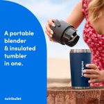 nutribullet Liquidificador portátil flip com copo isolado, índigo fosco, NBPB50350IND