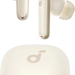 soundcore P40i da Anker, Fone de Ouvido Bluetooth 5.3, Cancelamento de Ruído Adaptativo, Graves Poderosos, Estojo com Suporte, 60H de Reprodução, Resistência à Água, IPX5, Carregamento Sem Fio, Branco