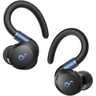 soundcore Sport X20 da Anker, Fone de Ouvido Bluetooth 5.3 Sem Fio, Fone esportivo, ANC Adaptativo, Ganchos Ajustáveis, Graves Intensos, À Prova de Suor e Poeira, IP68, 48H de Reprodução, TWS, Preto