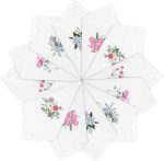 12 lenços femininos, lenços vintage de renda floral de algodão bordados de renda para mulheres, lembrancinhas de festa de casamento e chá