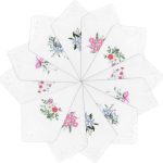 12 lenços femininos, lenços vintage de renda floral de algodão bordados de renda para mulheres, lembrancinhas de festa de casamento e chá
