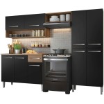 Cozinha Compacta Madesa Emilly Pop Com Armário e Balcão - Rustic/preto - Imagem 3