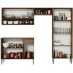 Cozinha Compacta Madesa Emilly Pop Com Armário e Balcão - Rustic/preto - Imagem 5