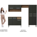 Cozinha Compacta Madesa Emilly Pop Com Armário e Balcão - Rustic/preto - Imagem 6
