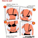 3 peças sutiã feminino antiderrapante com alças elásticas de ombro duplo sutiã push up preto branco invisível acessórios lingerie - Imagem 6