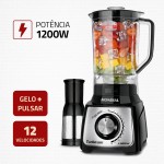 MONDIAL Liquidificador Turbo, Preto/Inox, 1200W, 220V - L-1200 BI - Imagem 2