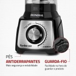 MONDIAL Liquidificador Turbo, Preto/Inox, 1200W, 220V - L-1200 BI - Imagem 7