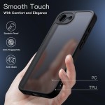 JETech Capa Matte para iPhone 16e 6,1 Polegadas 2025, Case Proteção Contra Quedas de Nível Militar à Prova de Choque, Capinha Traseira Translúcida Fosca, Anti-Impressão Digital (Preto) - Imagem 4