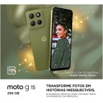 Smartphone Motorola Moto g15-256GB 12GB (4GB RAM+8GB Ram Boost) e Camera 50MP com AI e Night Vision Bateria de 5200 mAh Tela FHD+ 6.7" com Superbrilho NFC - Grafite - Imagem 3
