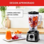 Liquidificador Arno Power Mix 700W LQ19, Preto, Jarra de 2,4L, 4 Lâminas AFIAMAX 18% Mais Afiadas, 3 Velocidades, Alta Durabilidade e Desempenho Superior, 110V - Imagem 6