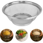 Escorredor de Alimentos/Macarrão Multiuso em Aço Inox, 28cm, Malha Fina, para Frutas, Massas e Grãos - Imagem 7