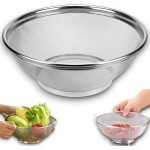 Escorredor de arroz alimentos inox multiuso; Peneira de lavagem Multiuso; Utensílio Cozinha Lavar alimentos tamanho 22 cm - Imagem 3