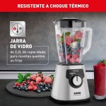 Liquidificador Arno Ultraforce 1400W LN92, Inox, com 6 Lâminas Powelix Pro, Jarra de Vidro de 2.2L, Resistente a Choque Térmico e Tecnologia Limpa Fácil, 110V - Imagem 4