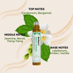 benatu Perfume de Jasmine Oil Roll On para mulheres, Eau de Parfm sem álcool, fragrância corporal de óleo essencial tamanho viagem, aroma floral vermelho concentrado, 10 ml - Imagem 4