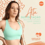 Top Academia Fitness Sem Bojo Alta Sustentação Sem Costura Nadador Canelado Poliamida Elastano Selene - Imagem 3
