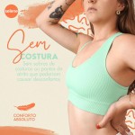 Top Academia Fitness Sem Bojo Alta Sustentação Sem Costura Nadador Canelado Poliamida Elastano Selene - Imagem 4